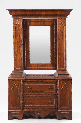 American Gothic Revival Rosewood Wig Dresser,