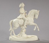 Good Ivory-Glazed Pottery Equestrian