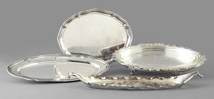 Group of Four Silver Platters,  consisting