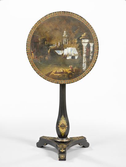 Victorian Papier-Mache and Black-Lacquered