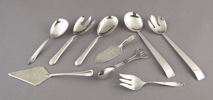 Nine-Piece Group of Silverplate Serving Items,