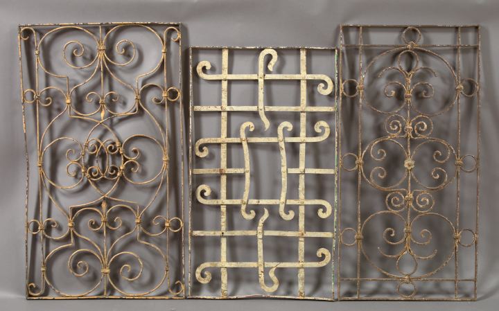 Three Small Wrought Iron Door Grilles  2fcb4