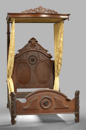 American Rococo Revival Burled Walnut and