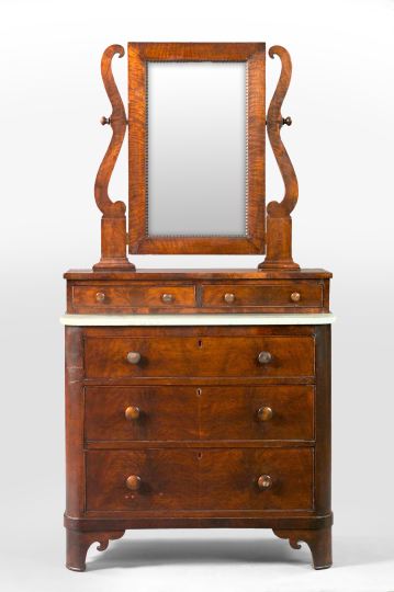 American Late Classical "Feathered Walnut"