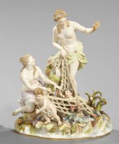 Complex Meissen Porcelain Figure Group,
