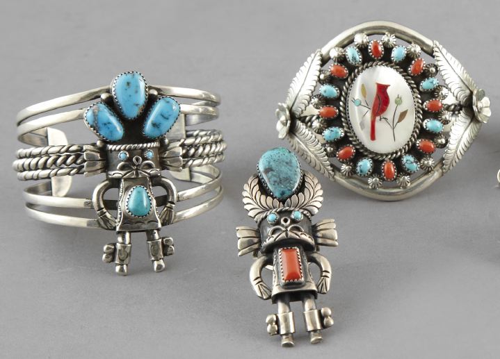 Three Pieces of Zuni Silver Jewelry  2fe6b