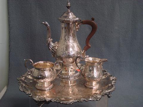 4 pc Queen Anne style engraved 3bab4