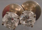 Pr 14K WG diamond earrings tdw 3bb32