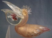 Venetian glass pelican with small fish