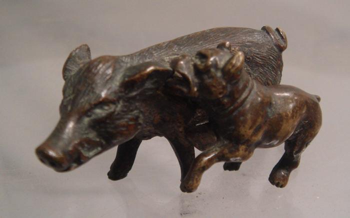 Unmarked Vienna bronze Boar with 3bcd5