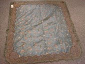 Embroidered silk  table throw, gold