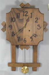 Gilbert Mission oak wall clock, t&s,