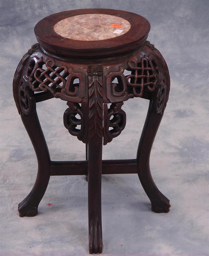 Carved Chinese marble top taboret  3be1f