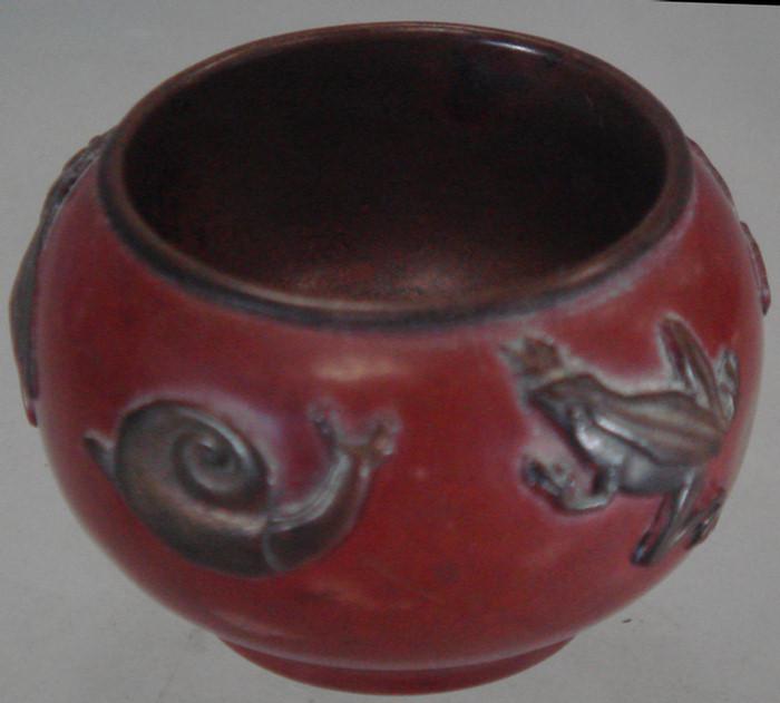 Japanese bronze bowl with applied 3be57