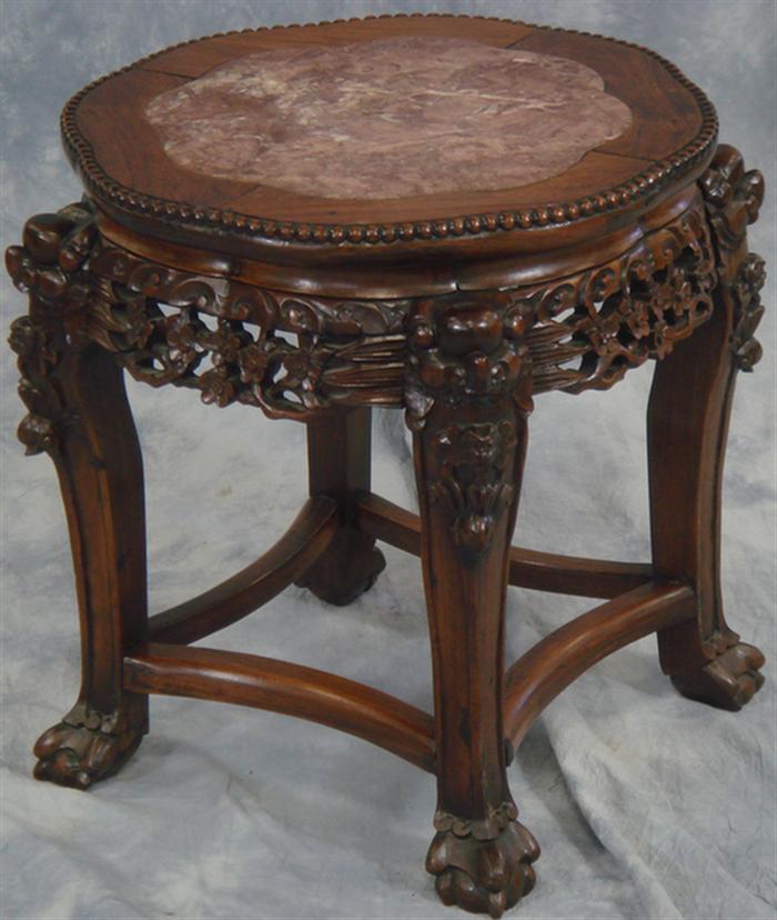 Carved rosewood Chinese taboret 3c42d