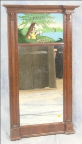 Sheraton mahogany 2 part wall mirror