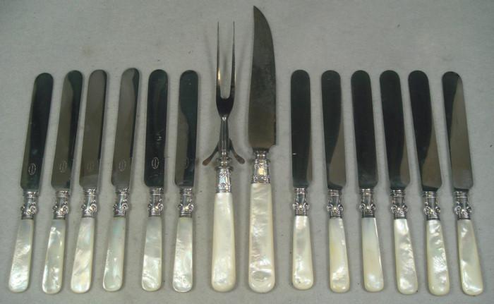 12 MOP handled fruit knives with 3c66a