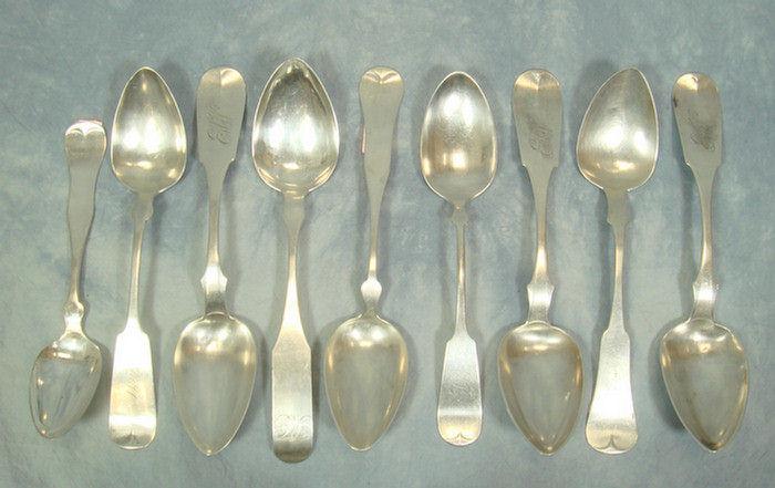 3 plus 6 assted coin silver tablespoons  3c690