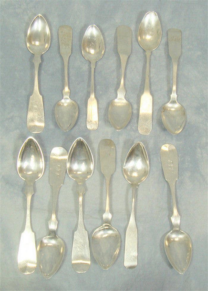 5 plus 7 assted coin silver teaspoons  3c691
