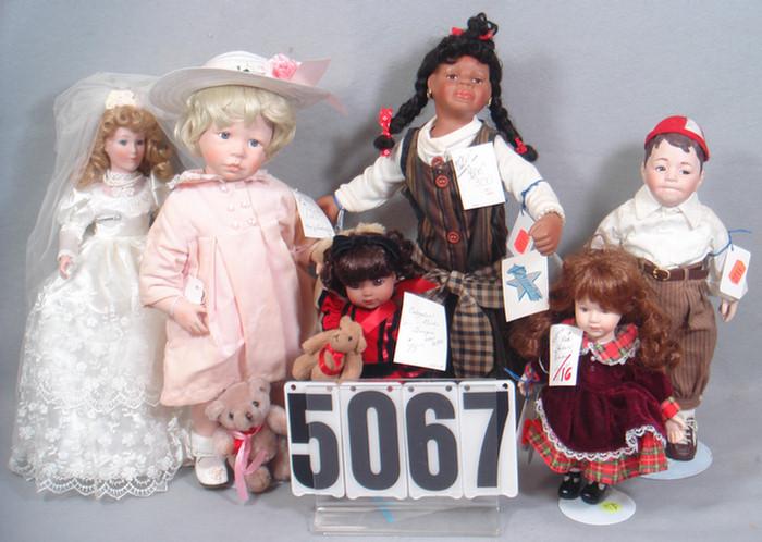 Porcelain cloth dolls lot 9 to 3c83e