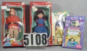 Lot of Disney dolls & piano song book,