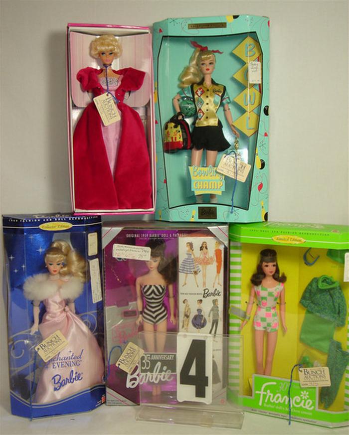 5 repro Barbie Dolls set of five 3cb43