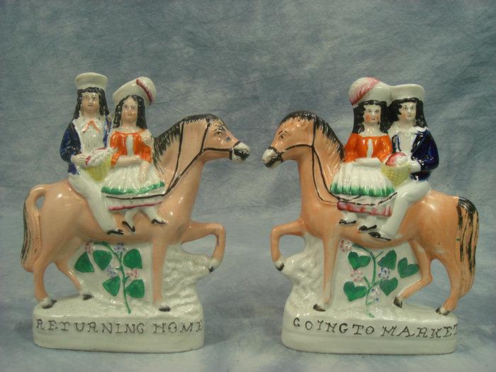 Pr Staffordshire equestrian figurines  3ce6e