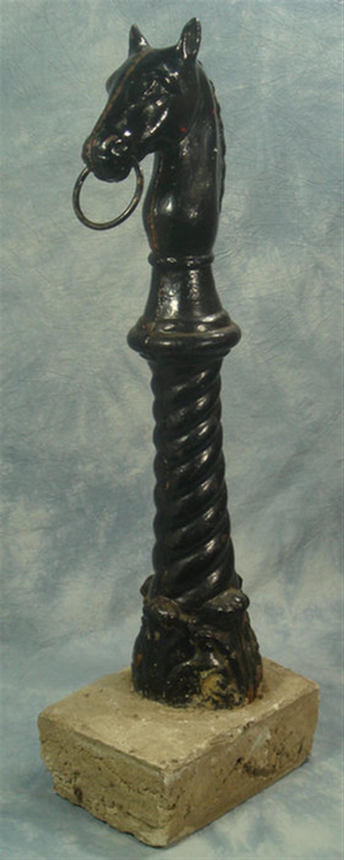 Cast iron horsehead hitching post  3cf01