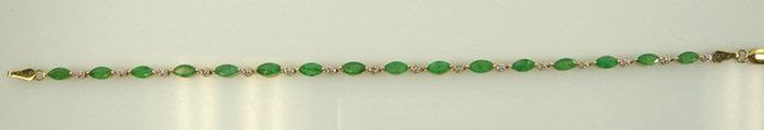 14K YG emerald bracelet 16 oval 3cd98