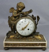 3 pc bronze figural French mantel clock
