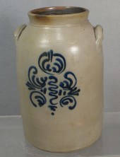 1 1 2 gal blue decorated stoneware 3d9f1