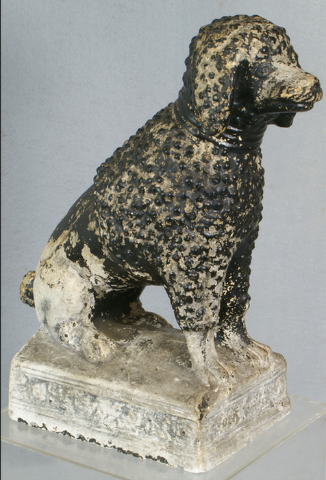 Chalk seated poodle 19th c found 3d9f9