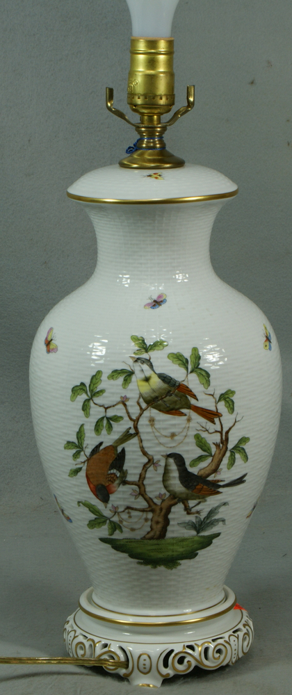 Herend Rothschild bird and butterfly decorated