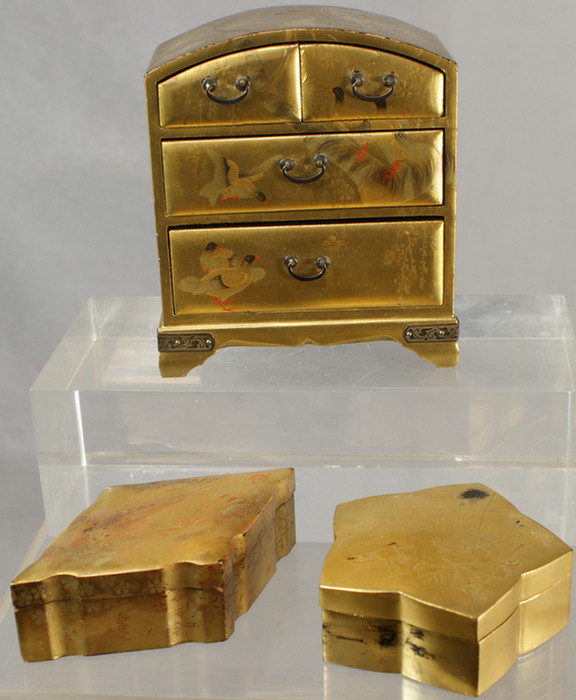 Japanese Gold Lacquer miniature 3dcfb