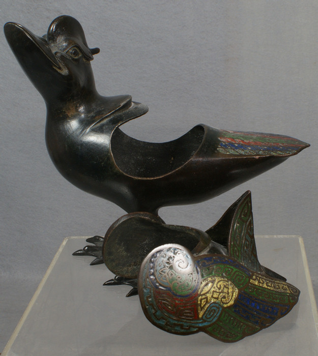 Japanese bronze Champleve bird 3dd0f
