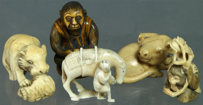 5 carved ivory other animal netsuke  3e3e8