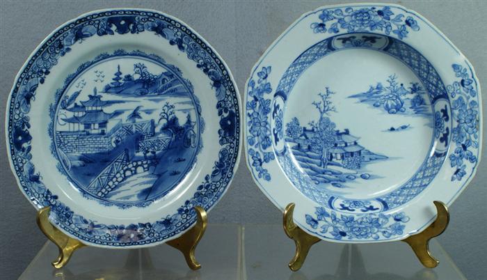 5 blue white Chinese Export porcelain 3e3f4