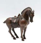 BRONZE CHINESE TANG STYLE HORSE: Chased