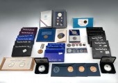 LARGE PROOF SET AND COMMEMORATIVE COIN