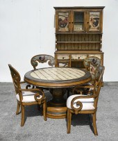6 PC. ROOSTER MOTIF DINING SET: Comprising;