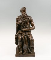 LARGE MOSES BRONZE AFTER MICHAELANGELO: