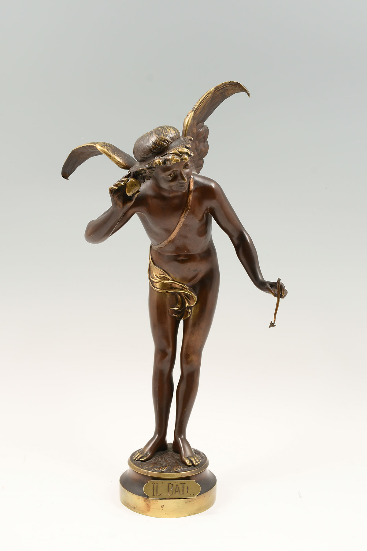 BRONZE OF A WINGED BOY SIGNED H  2764f4