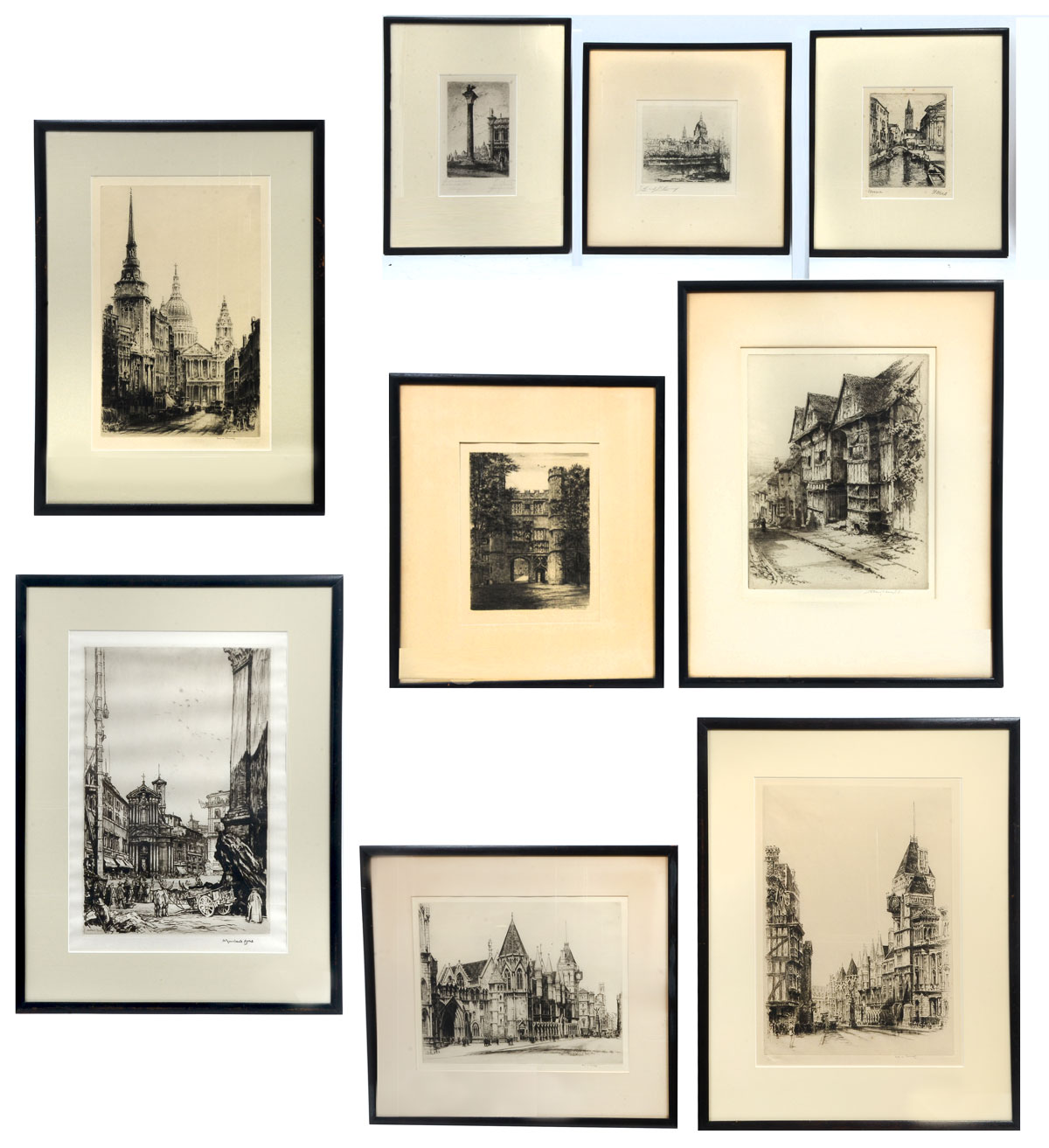 9 PIECE ETCHING LOT Artists Include 276974