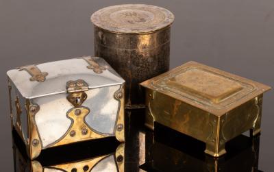 A hammered brass lidded box 12 5cm 2796f3