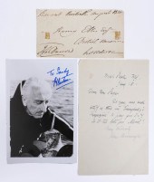 Three autographs, c/o a signed photograph
