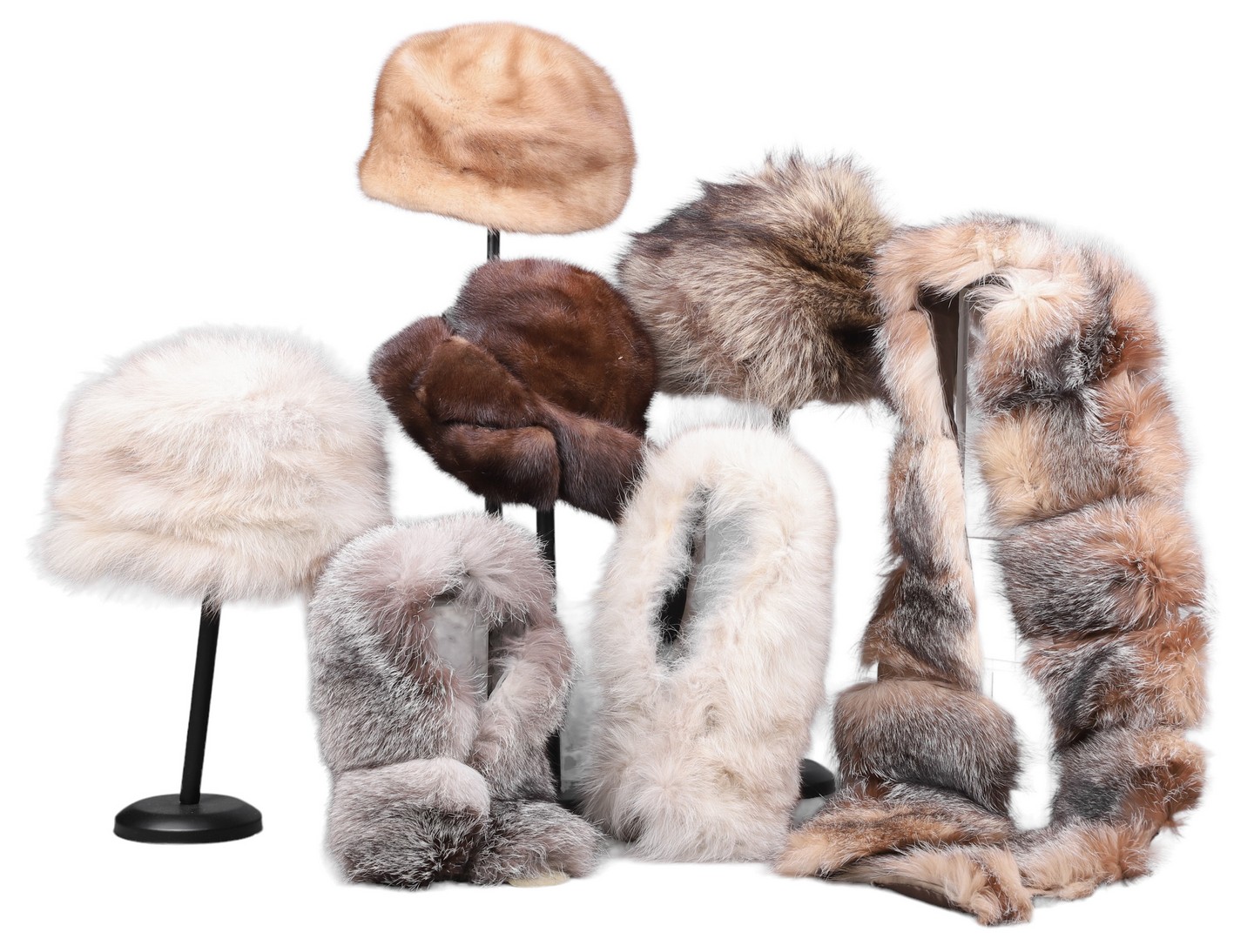  7 Vintage fur hats and collars 27a6a5