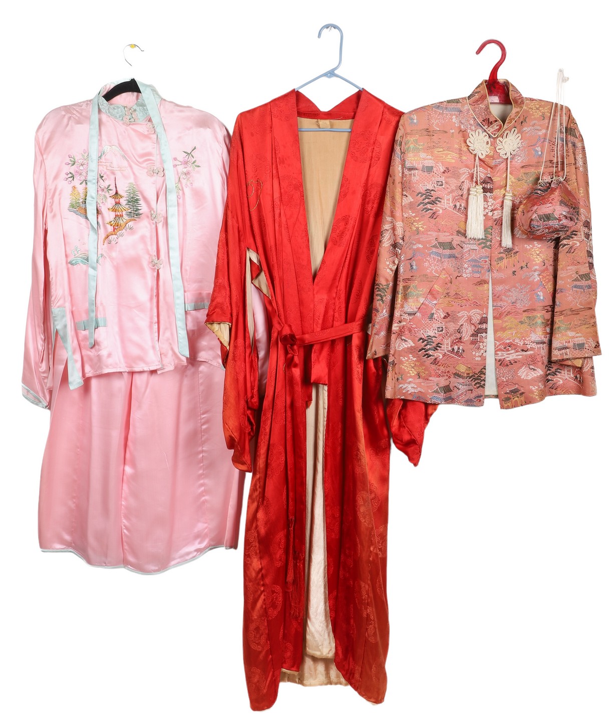 (3) Asian Robe, jacket and pajamas