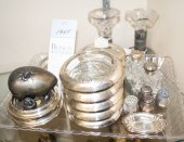 (18) Pcs sterling silver & glass, c/o