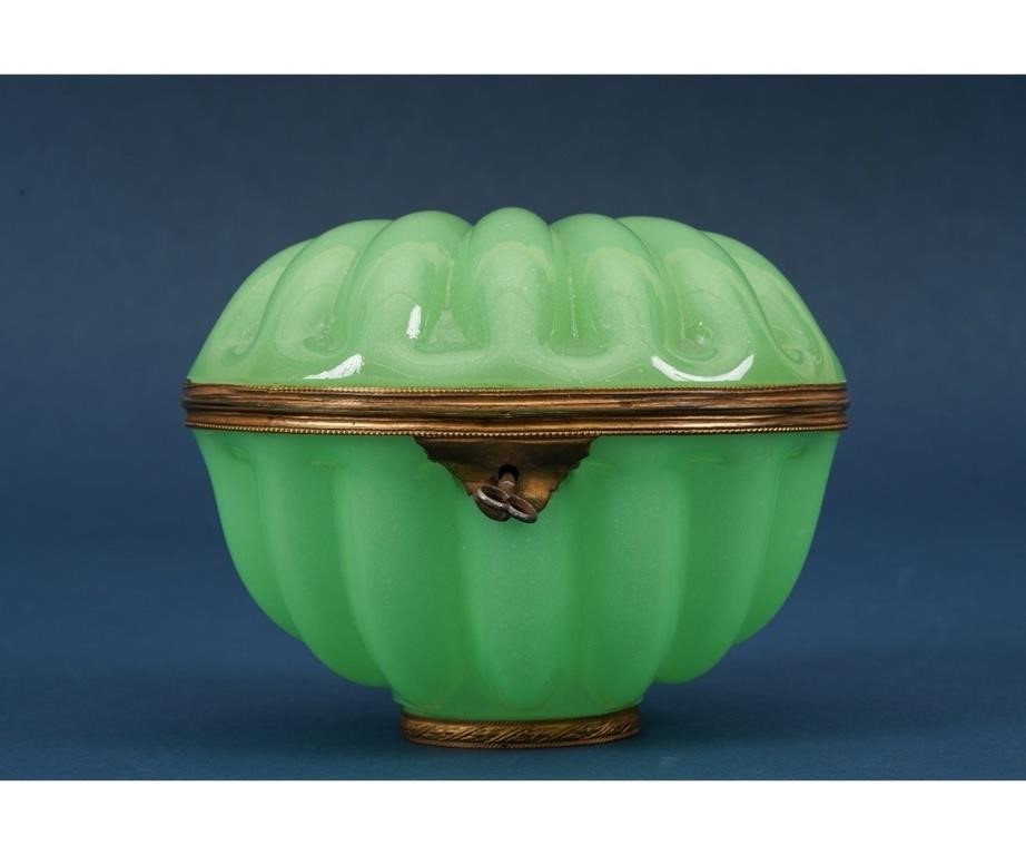 French green opaline glass shell 2826e6