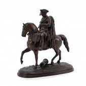 PATINATED EQUESTRIAN FIGURE OF FREDERICK